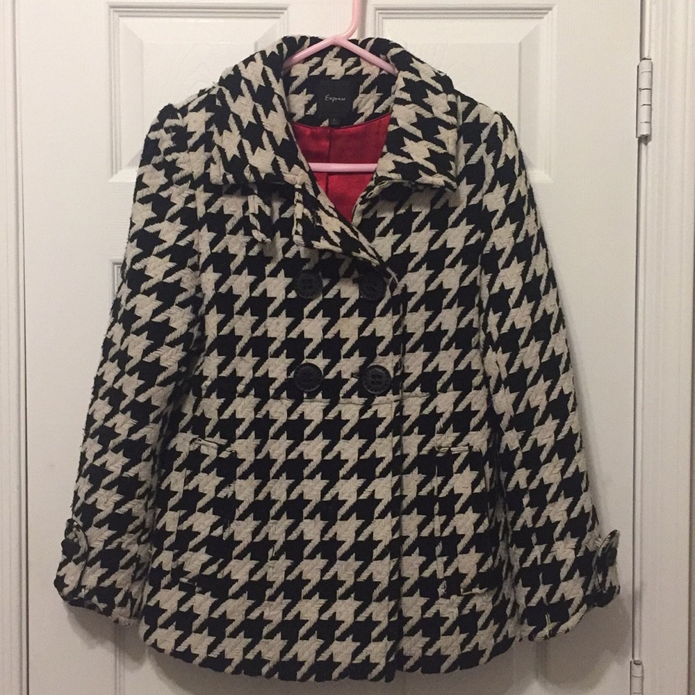 Express Houndstooth Peacoat Jacket - image 1